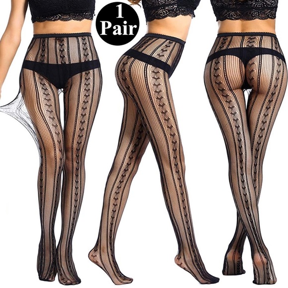 Accessories - Black Fishnet Pantyhose High-waist Sexy Stockings